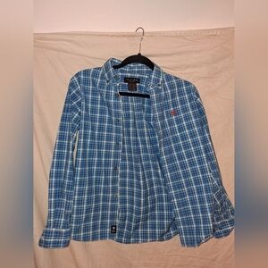 Ariat Men's Casual Blue Checkered Shirt
